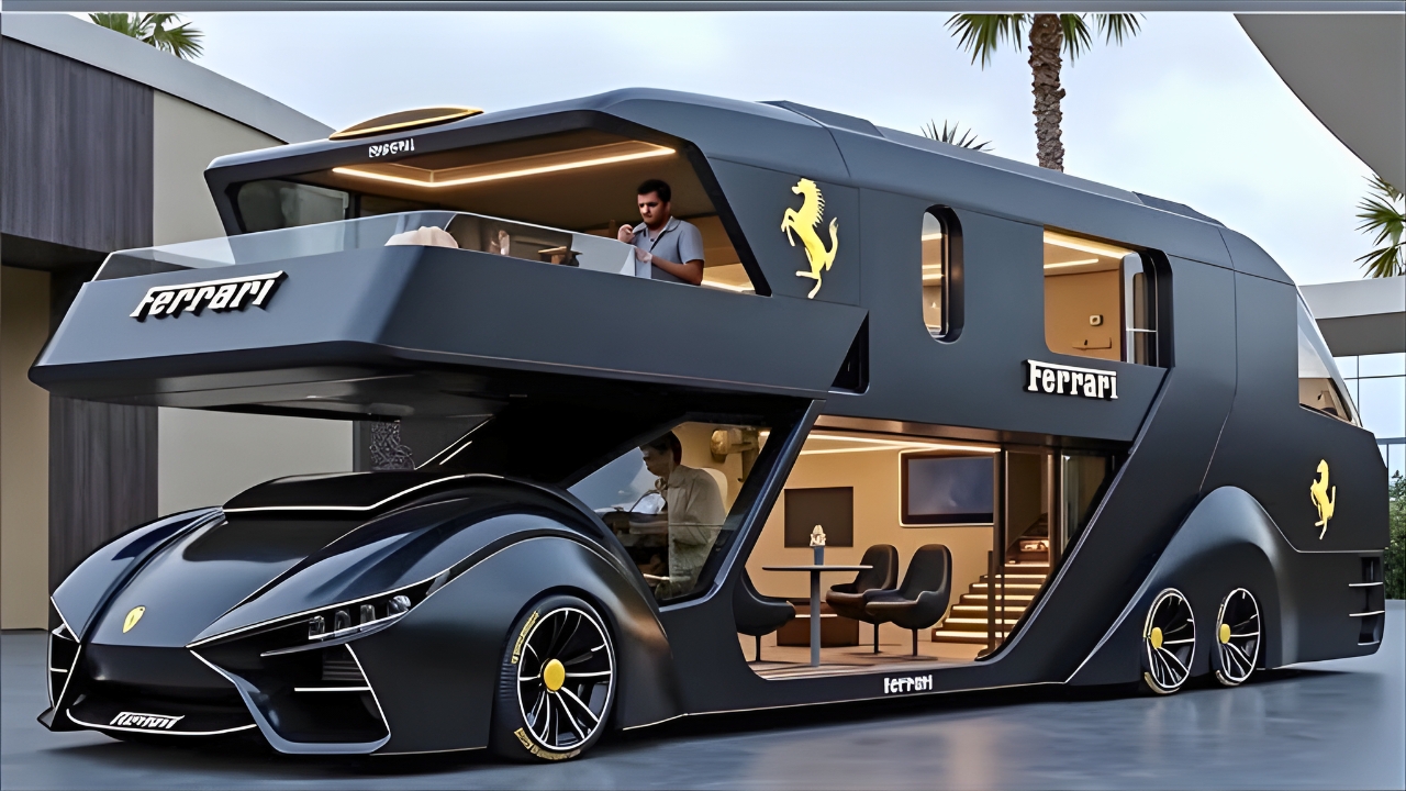 Ferrari Motorhome 2026: Sala de Lujo, Suite Dormitorio y Características Sorprendentes